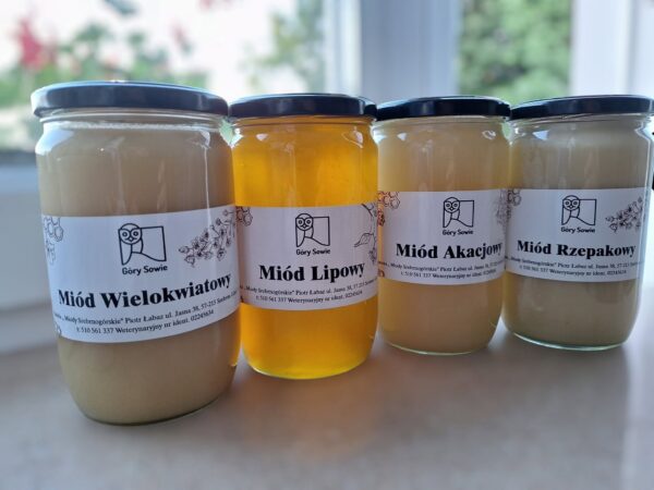 Miody wielokwiatowy, lipowy, akacjowy i rzepakowy