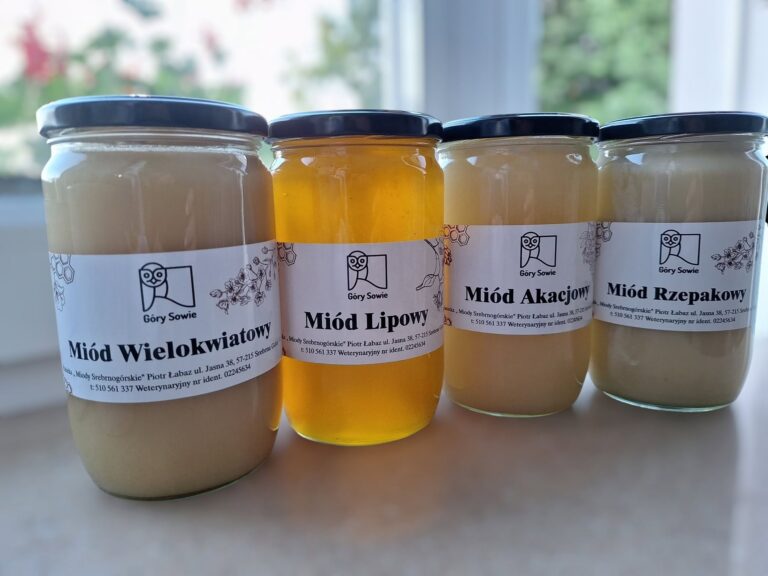 Miody wielokwiatowy, lipowy, akacjowy i rzepakowy